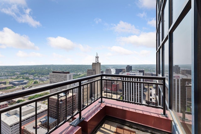 balcony featuring a city view
