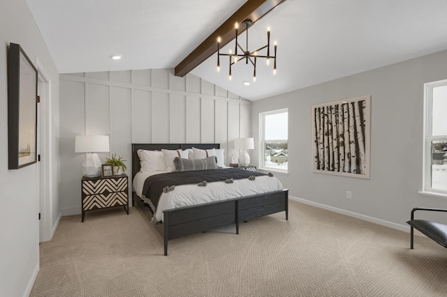 19307 Colonial Trl, Farmington, MN 55024 - bedroom with light carpet, baseboards, and a chandelier