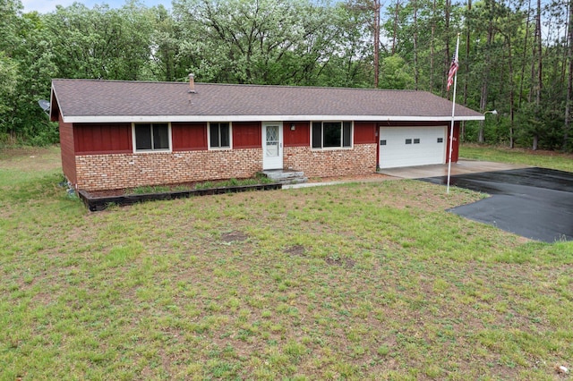 8251 158th Ln NW, Ramsey, MN 55303 - single story home with brick siding, asphalt driveway, a garage, and a front lawn