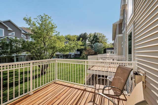 deck with a yard