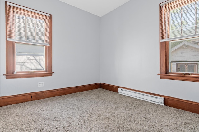 604 Asbury St, Saint Paul, MN 55104 - carpeted empty room featuring baseboard heating and baseboards