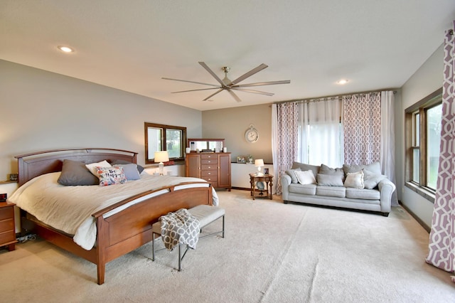 5151 99th Ave, Clear Lake, MN 55319 - carpeted bedroom with recessed lighting, baseboards, and ceiling fan