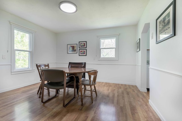 15126 Tumuli Rd, Dalton, MN 56324 - dining space with healthy amount of natural light, light wood-type flooring, and baseboards