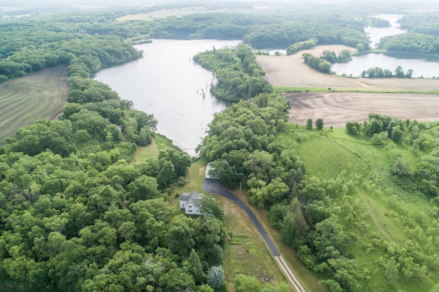 15126 Tumuli Rd, Dalton, MN 56324 - aerial view of property and surrounding area featuring a large body of water and a heavily wooded area