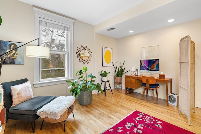 421 Summit Ave Unit 2, Saint Paul, MN 55102 - living area featuring hardwood / wood-style flooring and recessed lighting