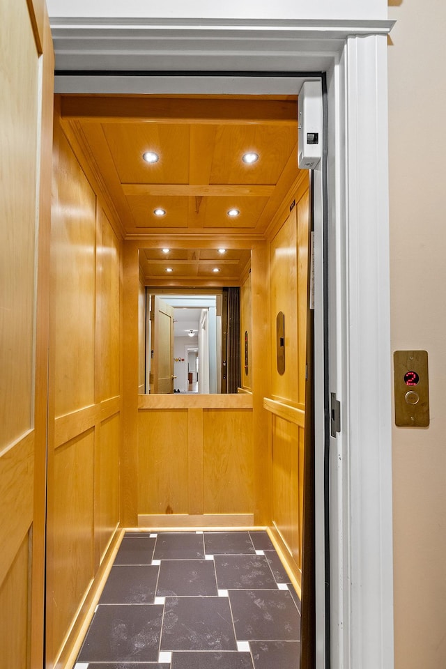 421 Summit Ave Unit 2, Saint Paul, MN 55102 - elevator with recessed lighting and wood walls