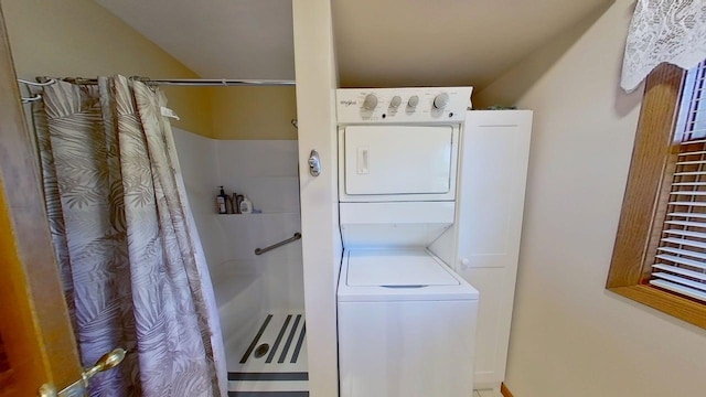109 Gray Pl W, Marshall, MN 56258 - laundry room with stacked washer / dryer