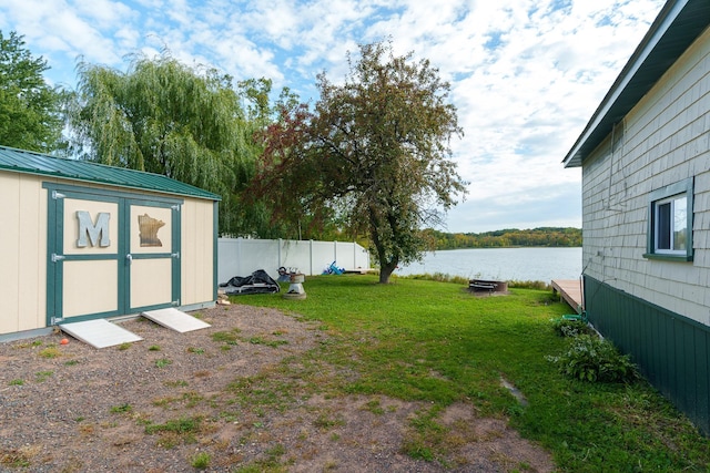 2132 295th Ave, Luck, WI 54853 - view of yard with a water view, a storage shed, and an outdoor structure