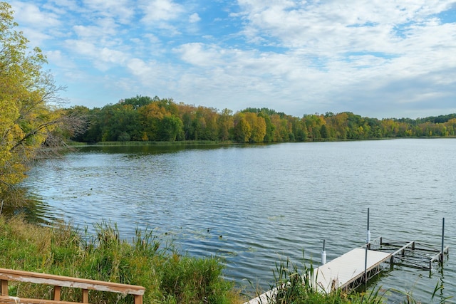 2132 295th Ave, Luck, WI 54853 - dock area with a forest view and a water view