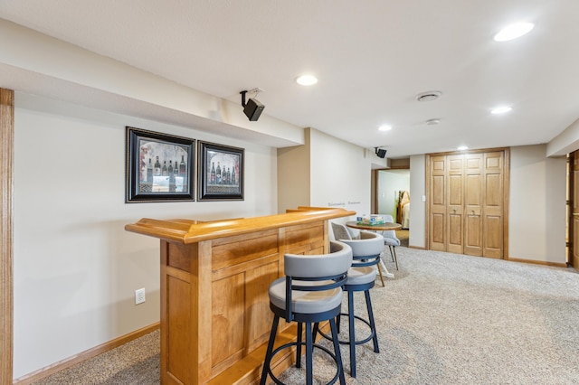 1683 Hansack Ave NE, Saint Michael, MN 55376 - indoor dry bar featuring carpet, baseboards, and recessed lighting