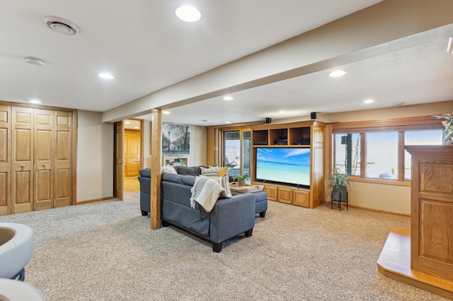 1683 Hansack Ave NE, Saint Michael, MN 55376 - carpeted living room featuring recessed lighting, healthy amount of natural light, and baseboards