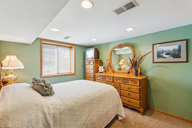 1683 Hansack Ave NE, Saint Michael, MN 55376 - bedroom with light carpet, a textured ceiling, baseboards, and recessed lighting
