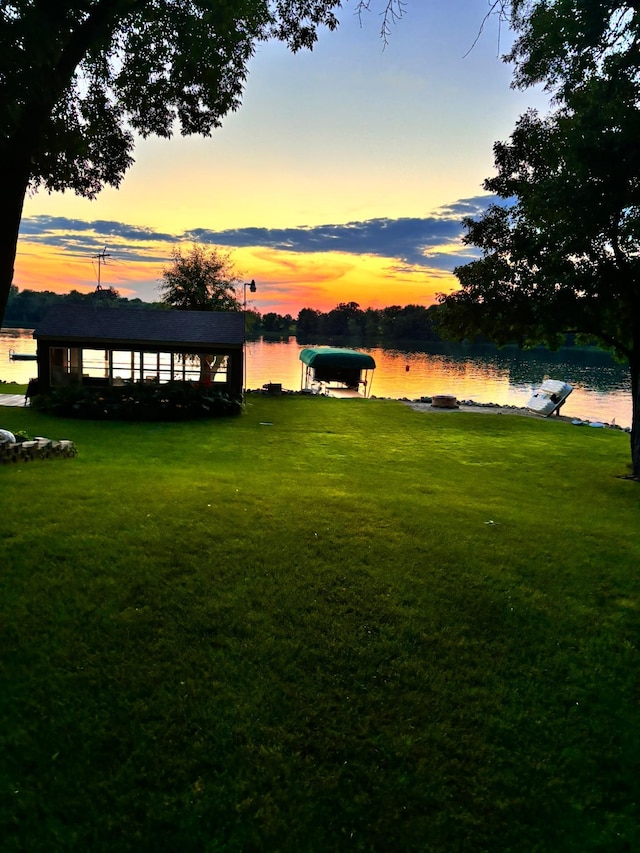 1683 Hansack Ave NE, Saint Michael, MN 55376 - view of property's community featuring a dock, a water view, a yard, and boat lift