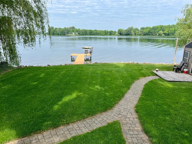 1683 Hansack Ave NE, Saint Michael, MN 55376 - dock area with a water view and a yard