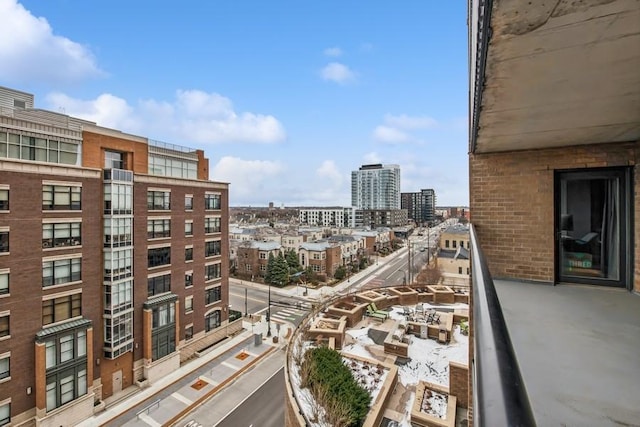 balcony featuring a view of city