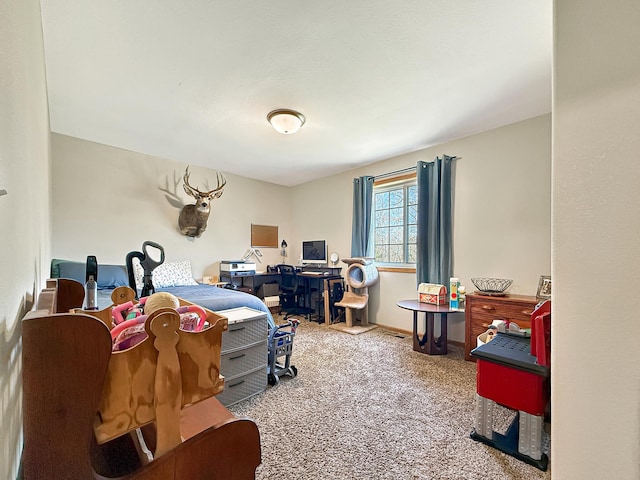 view of carpeted office space