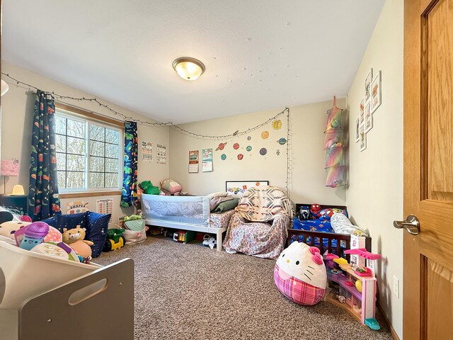 bedroom featuring carpet