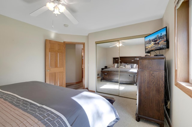 4954 Jeffers Ct, Lonsdale, MN 55046 - bedroom with a closet, carpet floors, and a ceiling fan