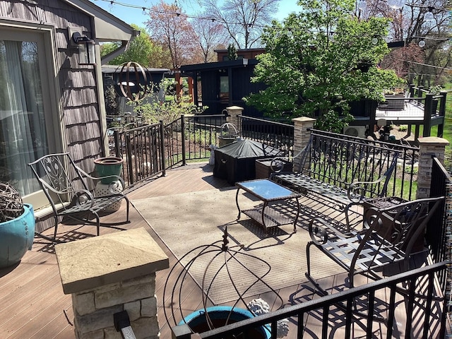 view of patio with a deck