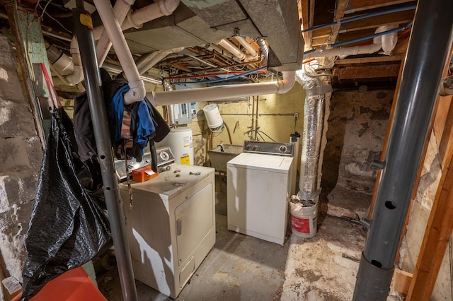 4448 43rd Ave S, Minneapolis, MN 55406 - unfinished basement with washing machine and dryer and electric water heater