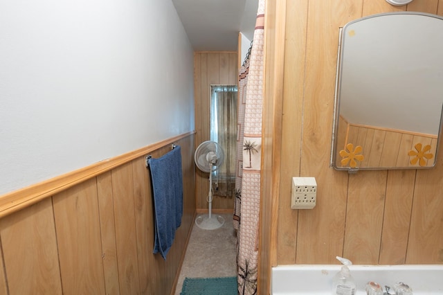 4448 43rd Ave S, Minneapolis, MN 55406 - bathroom featuring wooden walls and wainscoting