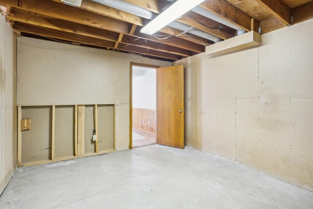 view of unfinished below grade area