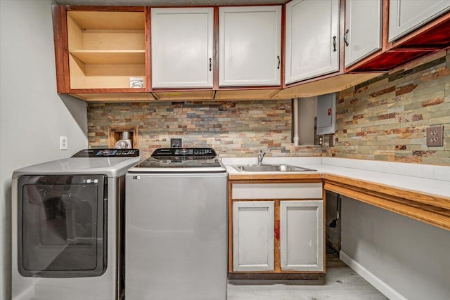 14716 Oak Run Ln, Burnsville, MN 55306 - laundry room with cabinet space and independent washer and dryer