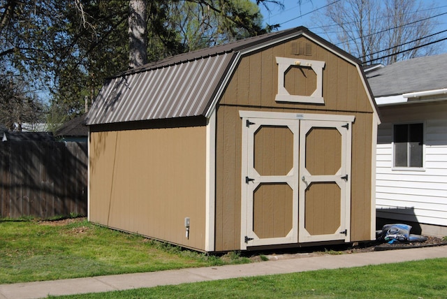 view of shed