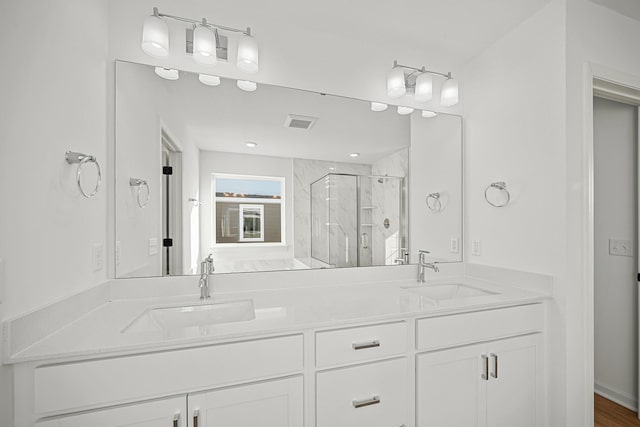 15920 116th Ave N, Dayton, MN 55369 - bathroom with a marble finish shower and double vanity