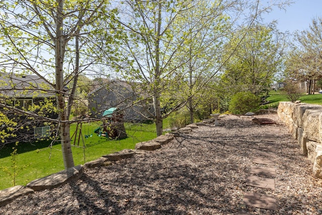 view of green lawn
