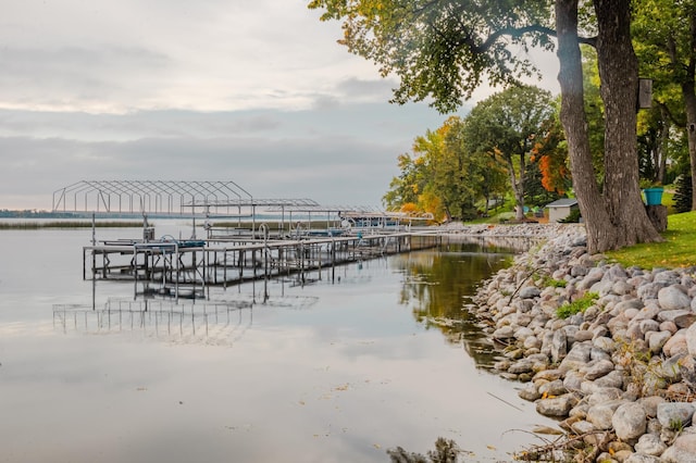 2520 Le Homme Dieu Hts NE Unit 2, Alexandria Twp, MN 56308 - dock featuring a water view and boat lift