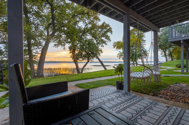 2520 Le Homme Dieu Hts NE Unit 2, Alexandria Twp, MN 56308 - view of patio with a water view