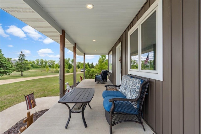 1704 156th St, Erin Prairie Twp, WI 54017 - covered porch with a lawn