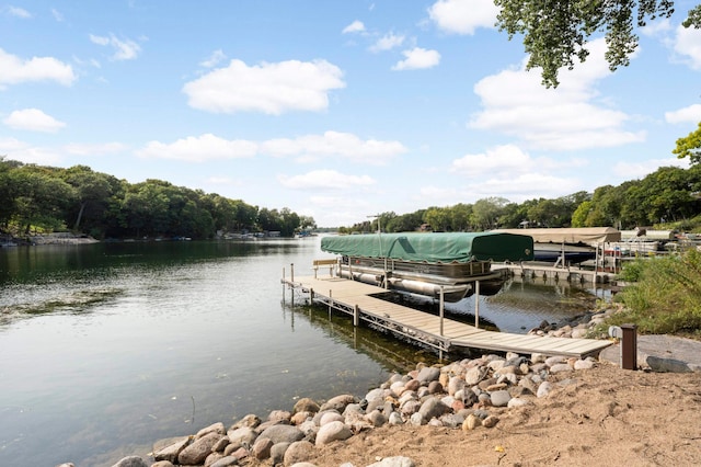 dock featuring a water view and boat lift