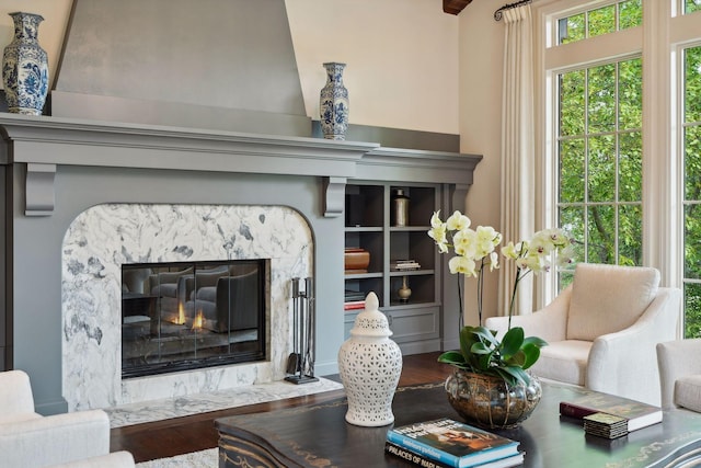 detailed view of a premium fireplace