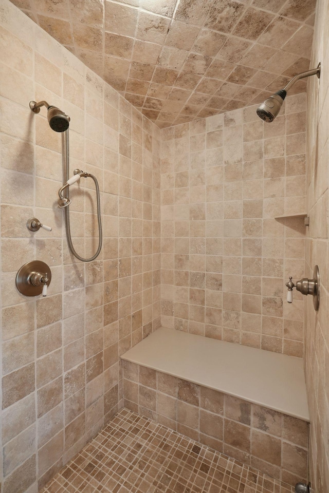 full bathroom with a tile shower