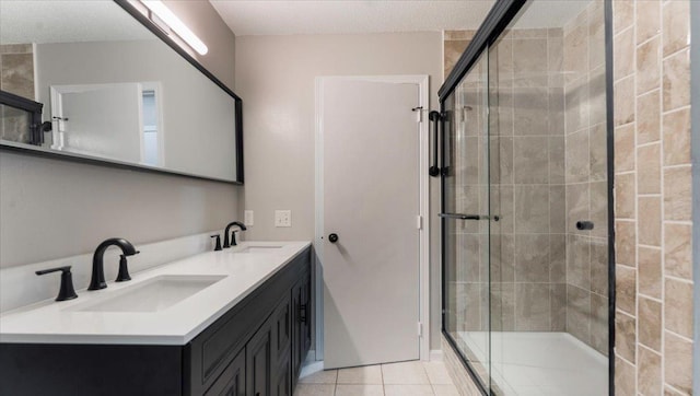 2070 Prospect Dr NE, Saint Cloud, MN 56304 - full bath featuring a shower stall, tile patterned floors, and double vanity