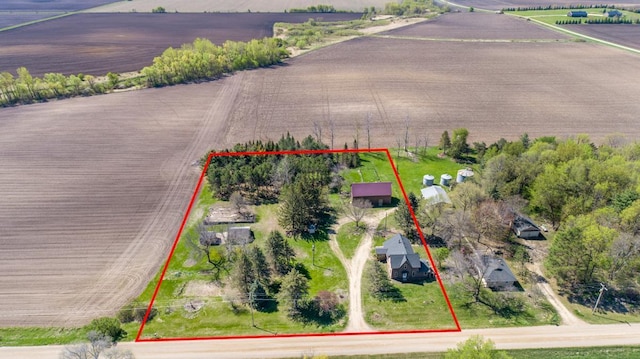 3020 320th St E, Sciota Twp, MN 55057 - aerial view of sparsely populated area with property boundaries highlighted