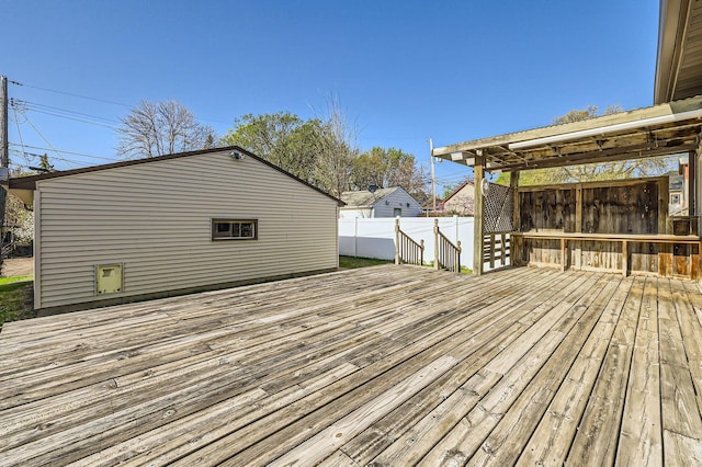 wooden terrace with fence