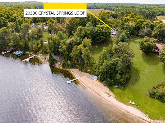 20380 Crystal Springs Loop, Harris Twp, MN 55744 - bird's eye view of a nearby body of water and a heavily wooded area