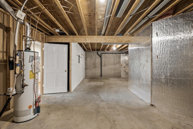 unfinished below grade area with water heater