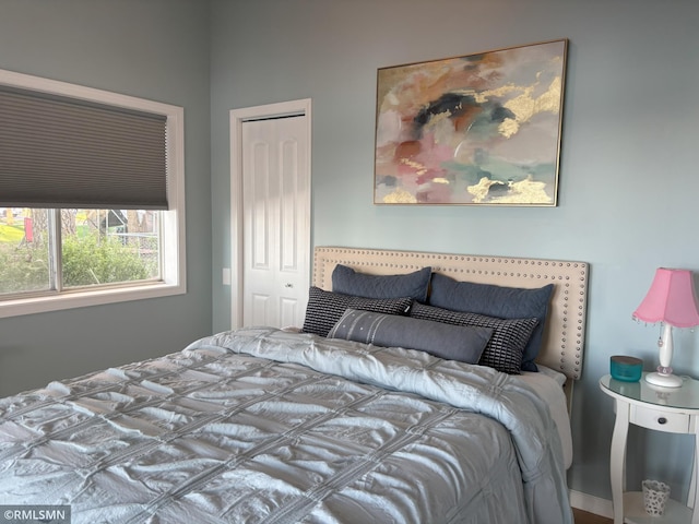 bedroom featuring a closet