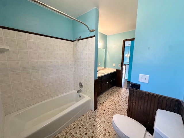 4806 Monroe St NE, Columbia Heights, MN 55421 - bathroom featuring toilet, washtub / shower combination, and vanity