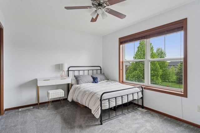 11200 Walnut Ln, Woodbury, MN 55129 - bedroom with carpet floors, baseboards, and a ceiling fan