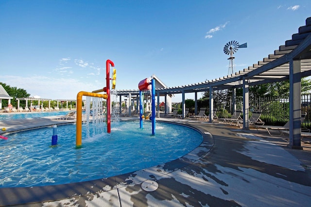 11200 Walnut Ln, Woodbury, MN 55129 - community pool featuring a water play area and a pergola