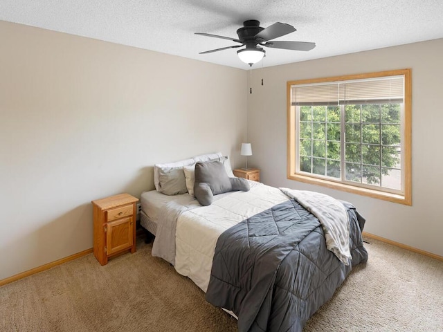 6700 210th Lane Cir N, Forest Lake, MN 55025 - bedroom featuring light carpet, a textured ceiling, and ceiling fan