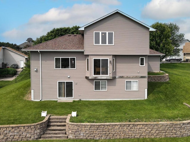 6700 210th Lane Cir N, Forest Lake, MN 55025 - rear view of house featuring a lawn and a shingled roof