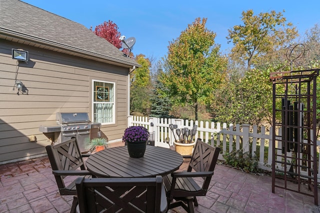 24064 Rivers Edge Rd, Rogers, MN 55374 - view of patio / terrace featuring area for grilling, fence, and outdoor dining space