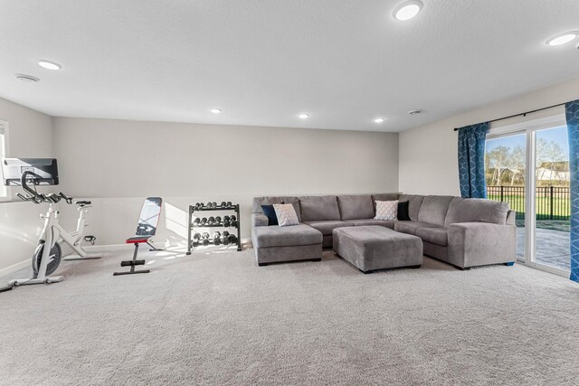 1120 7th Ave NE, Isanti, MN 55040 - carpeted living area with recessed lighting and baseboards