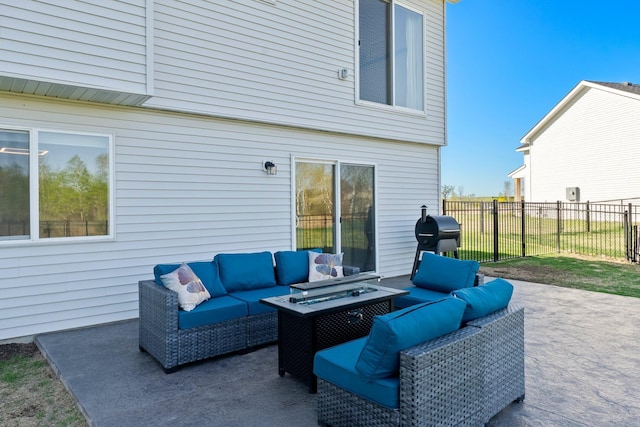 1120 7th Ave NE, Isanti, MN 55040 - view of patio / terrace featuring an outdoor living space with a fire pit and area for grilling